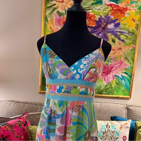 Stunning Silk Trina Turk Floral Maxi Dress - Picture 4 of 10